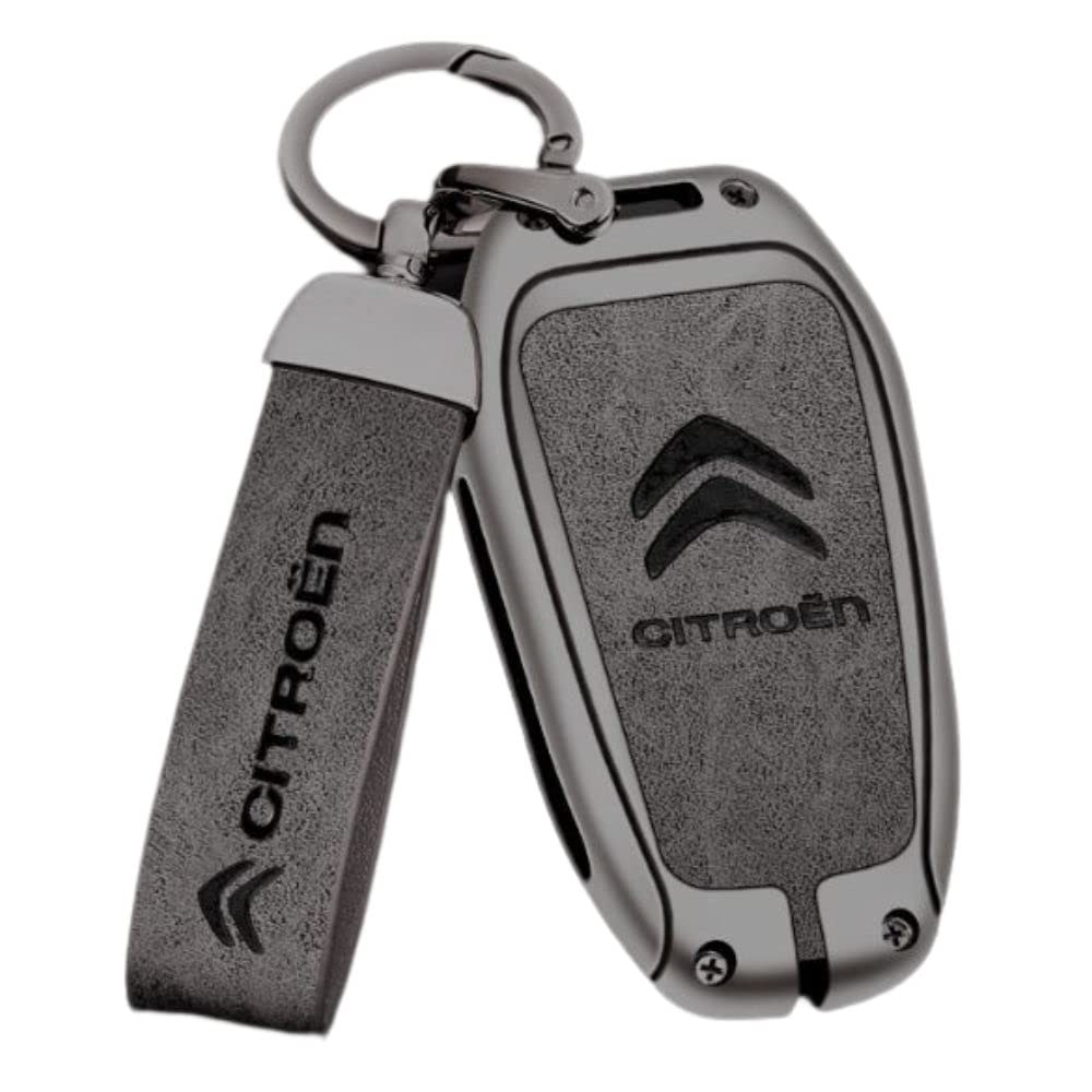 

[NextBlue] Citroen Compatible Smart Key Case Zinc Alloy Key Holder with Logo Sticker, gray M серый