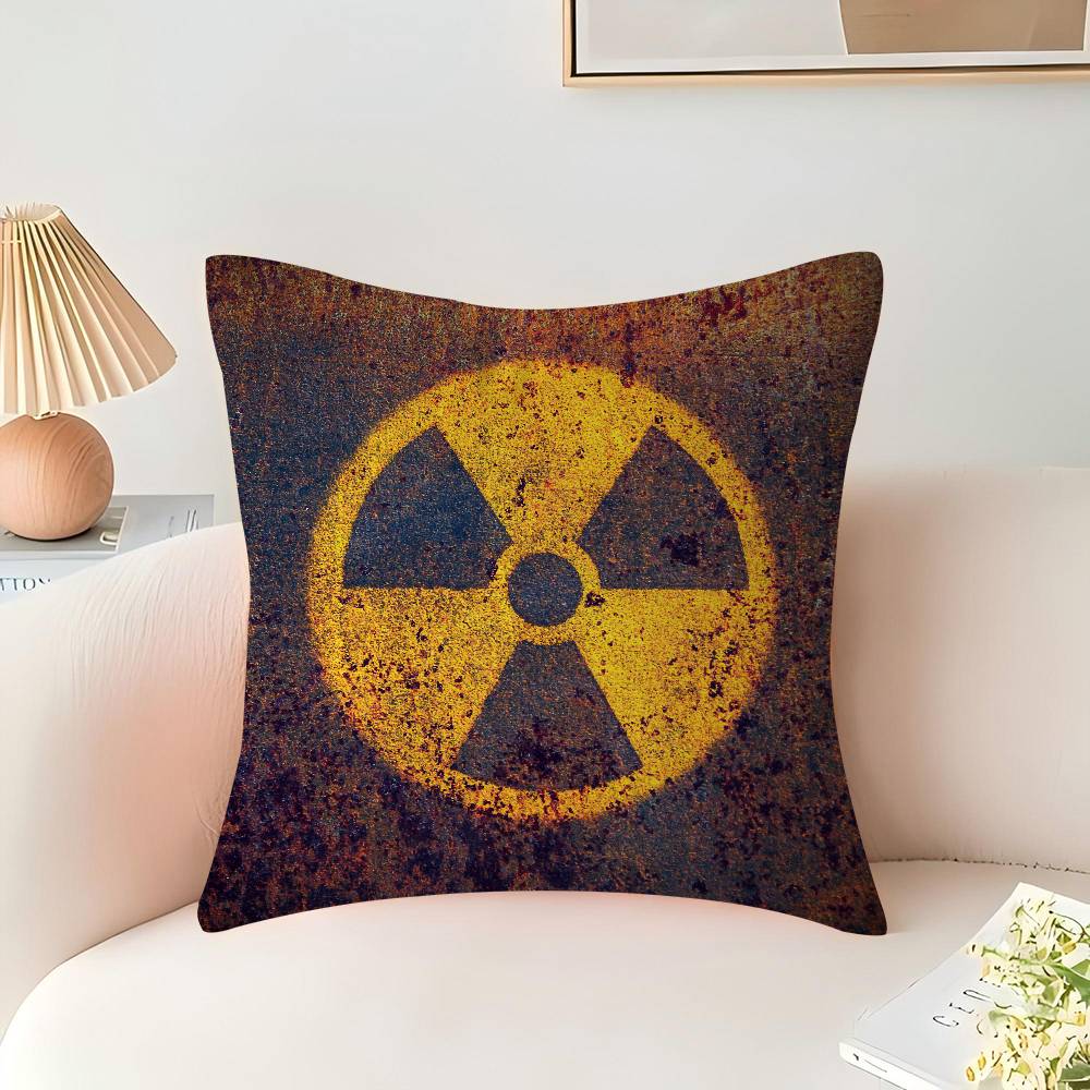 Creative Radiation Logo Pillow Cover Sofa Cushion Cover Home Room Decoration Children Gift