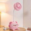 Cartoon Animals Desk Fan Fast Charging Flexible Hose Fan Multi-Purpose Phone Holder Pen Holder Portable Summer Cooling Fan
