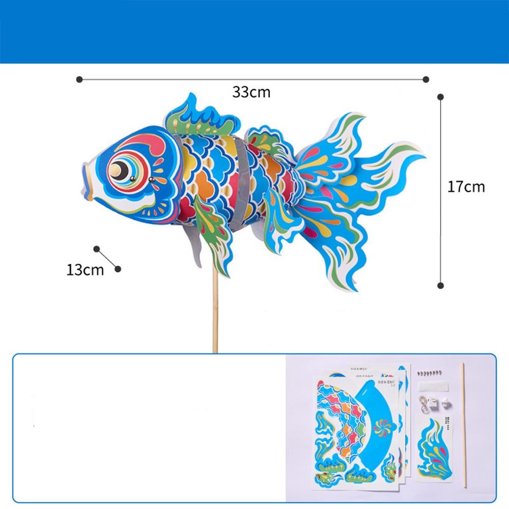 LED Light Goldfish Lantern Lamp Handmade DIY Lantern Materials Koi Carp Lantern  Festival Decor