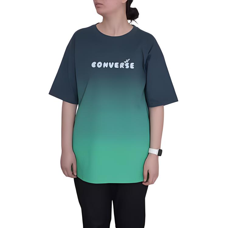 Converse T Shirts Men's Green Crew Neck Moderate Straight Fit 10027653-A01