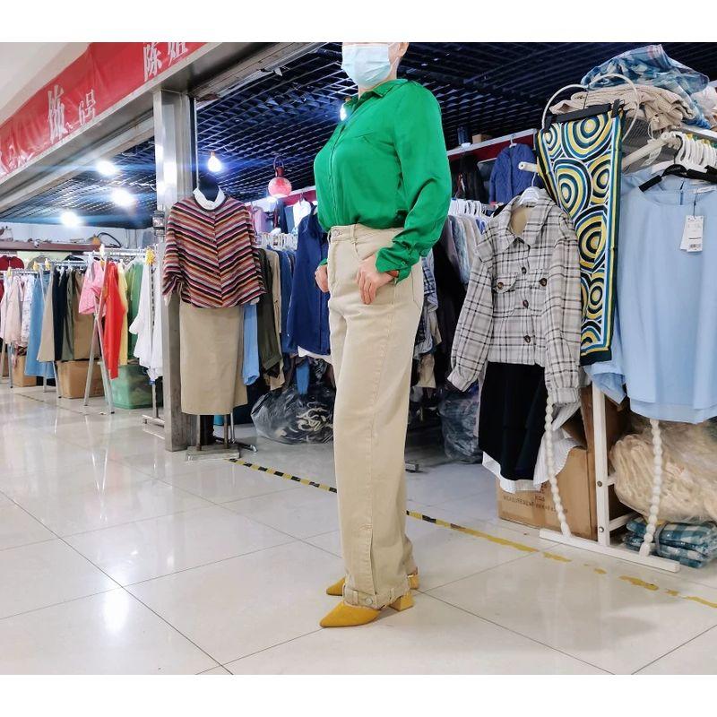 Export Fashion Original Single Cut Label Peter Pan Collar Long Sleeves Shirt Women's Acetate Silks and Satins Basic Style Business Shirt Base