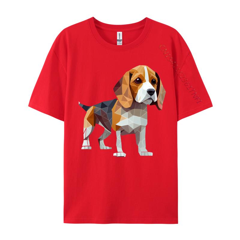 Unisex TShirt Beagle Low Poly Tshirt HuUnisex Friend Dog Printed Tshirt Camisas Basicas Hombre Grpahic Tee