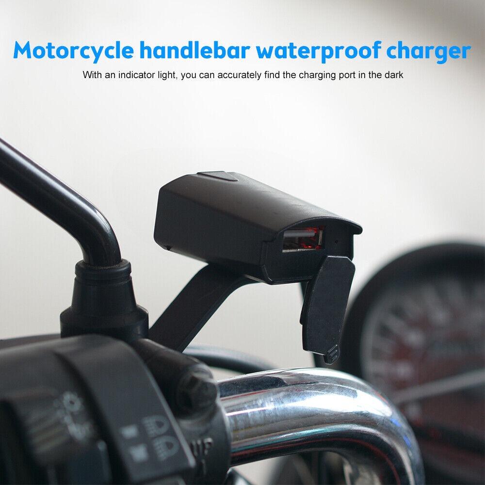 Motorrad Lenker Rückspiegel Halterung USB Telefon Ladegerät Wasserdicht