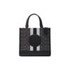 Coach Dempsey 22 Monogram Stripe Logo Decor Fabric With Leather Tote Bag Women tote Black CQ878-SVRT6