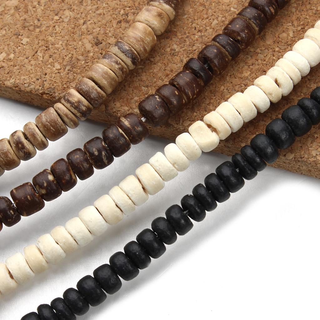 110/300pcs Natural Wooden Beads Coconut Shell Loose Flat Round Wood Beads For Jewelry Making DIY Necklace Bracelet Accessories