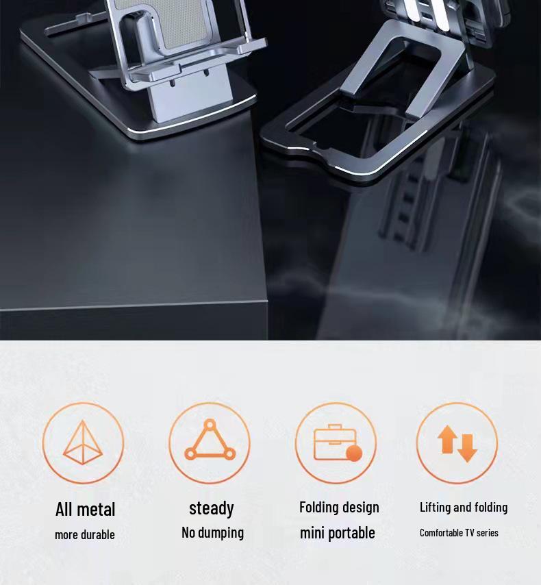 Adjustable Foldable Alloy Stand for Phones & Tablets