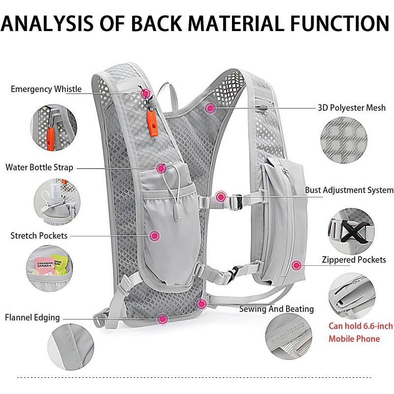 Outdoor Sports Backpack With Breathable Nylon Material For Cycling Running Hiking And Marathon Activities
