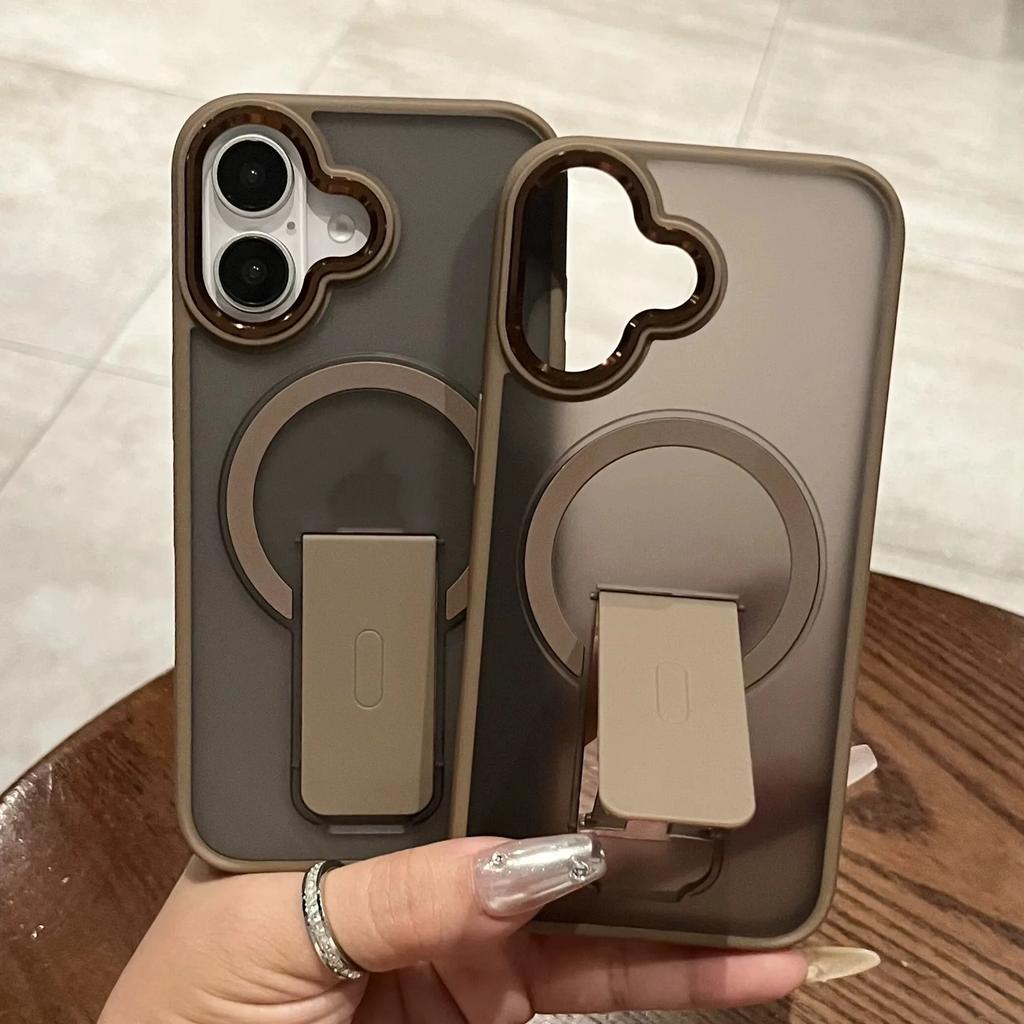 Luxuriöses kabelloses Magsafe-Ladegehäuse für iPhone 11 12 13 14 15 16 Pro Max Plus mit magnetischer Ringhalterung, Kameraschutzabdeckung