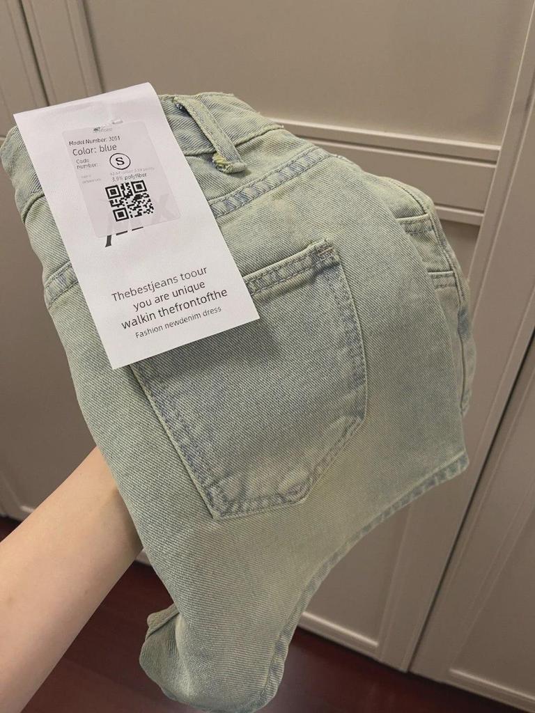 Damskie Retro Niebieskie Dżinsowe Szorty z Wysokim Stanem i Szerokimi Nogawkami - Letni Styl