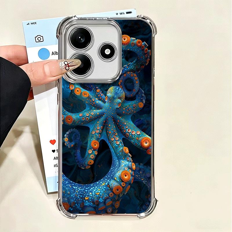 Ocean Octopus Marine Life Soft Phone Case For Xiaomi Poco X7 X8 Pro Max X6 X5 X3 F8 Ultra F7 M8 M7 M5S Redmi 15C 15A 15 14C 13C