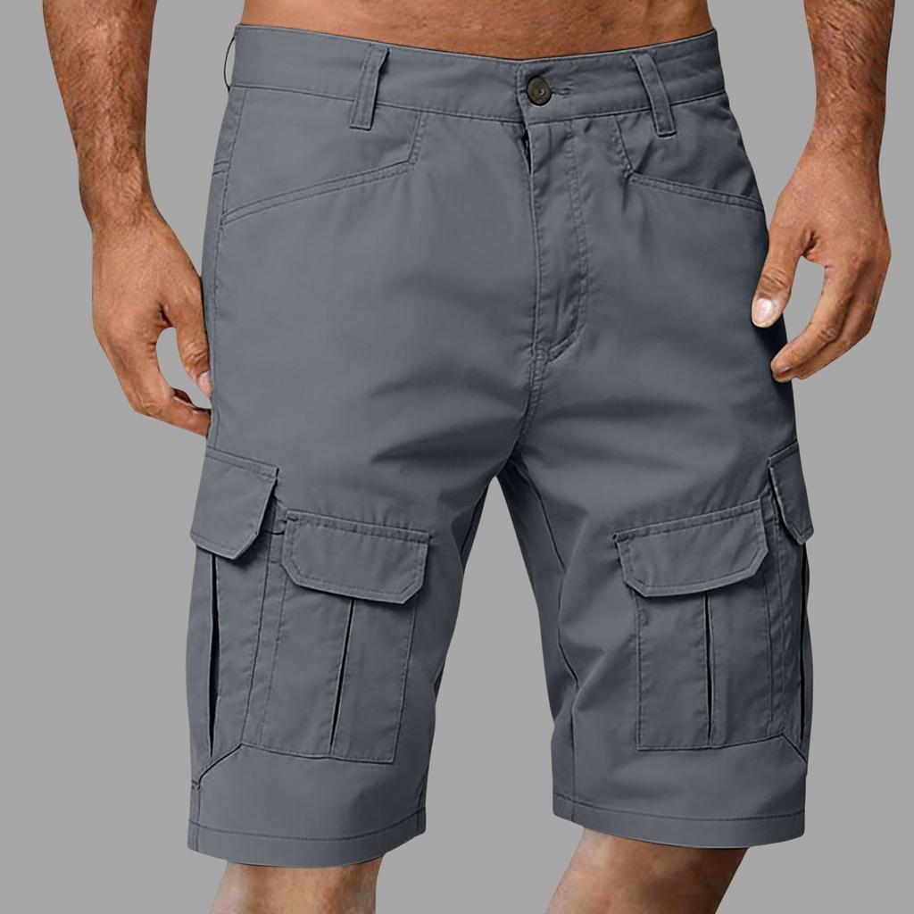 Herren Cargoshorts Mehrere Taschen Arbeitsshorts Entspannte Passform Utility Shorts mit Knopfverschluss und Gürtelschlaufen für den Außenbereich