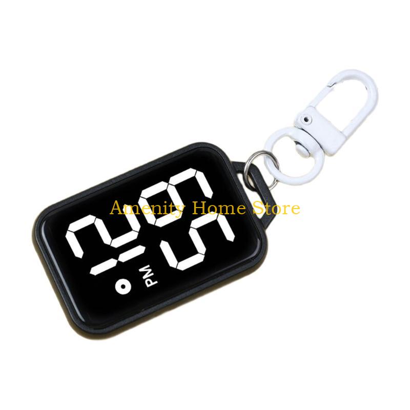 F26C Portable Keychain Electronic Clock For School Exams Miniature Digital Pocket Watch With Durability Plastic Construction