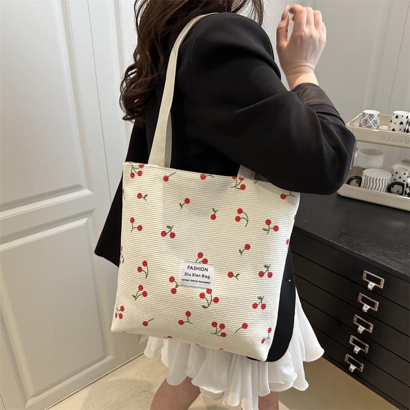 High-appeartion-level Cherry Tote Bag, Fashionable and Trendy, Large-capacity Single-shoulder Bag, Casual Bag