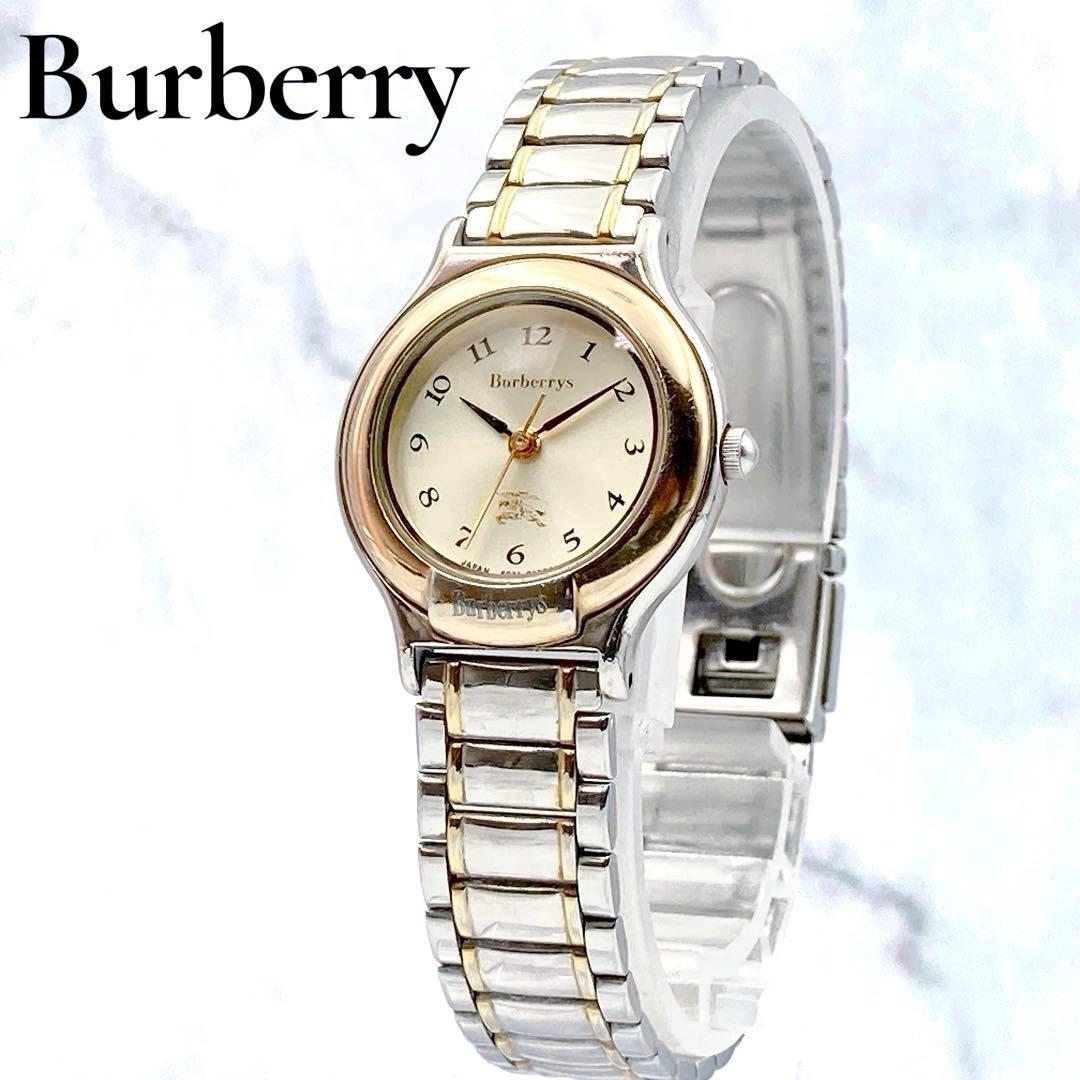 Used Working item Burberry ladies watch stainless steel ladies 3 hand silver Burberry vintage gold 6031-G03682