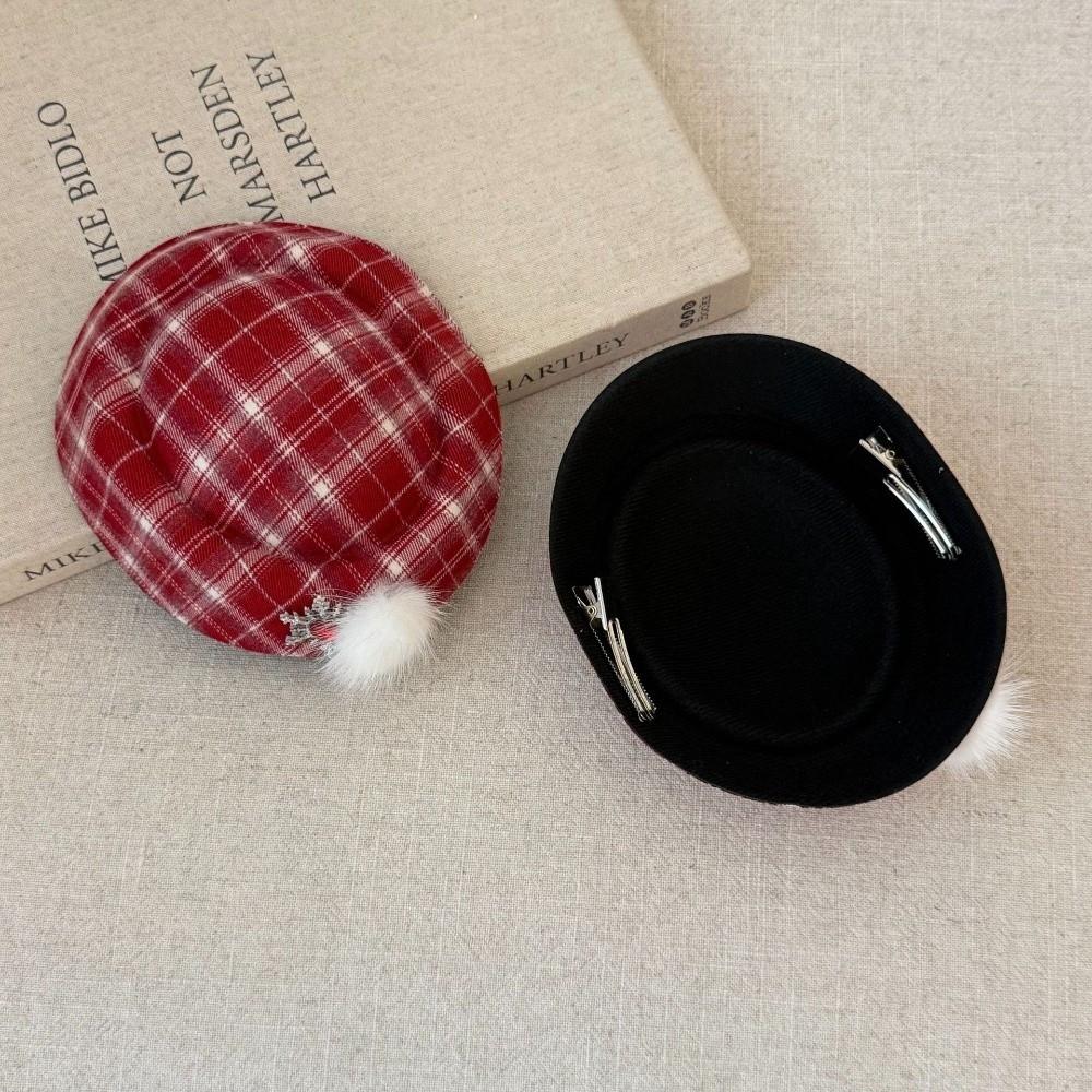 Glamorous Fascinator Hat Hairpin Red Top Hat Hairpin Beret Fedoras Hat Hair Clip  Christmas Party
