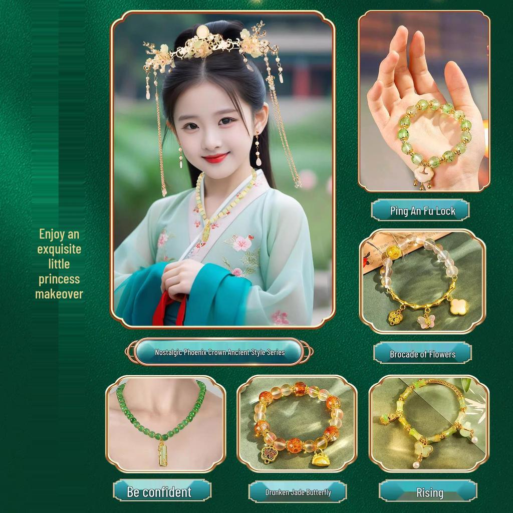 Children's Handcrafted Glass Bead Bracelet DIY Kit - Ancient Style Jewelry Gift