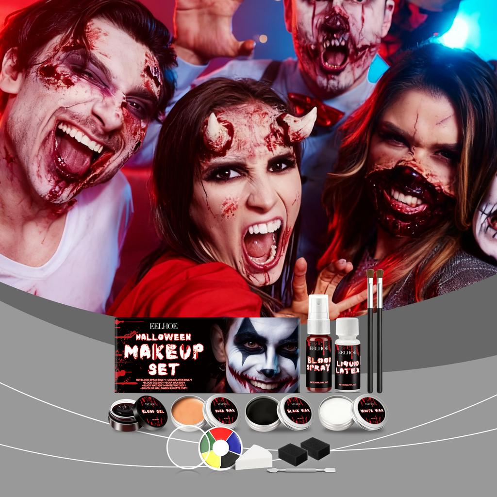 Halloween Painted Face Kit: Creative and Long-Lasting Face Paint for Halloween Parties and Masquerades