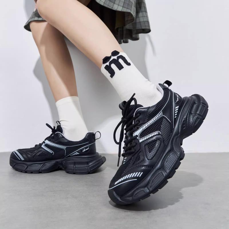 ~ Pferd Geschwindigkeit neue trendige dicksohlige silberne Dad-Schuhe Damen Sportschuhe lässige Laufschuhe