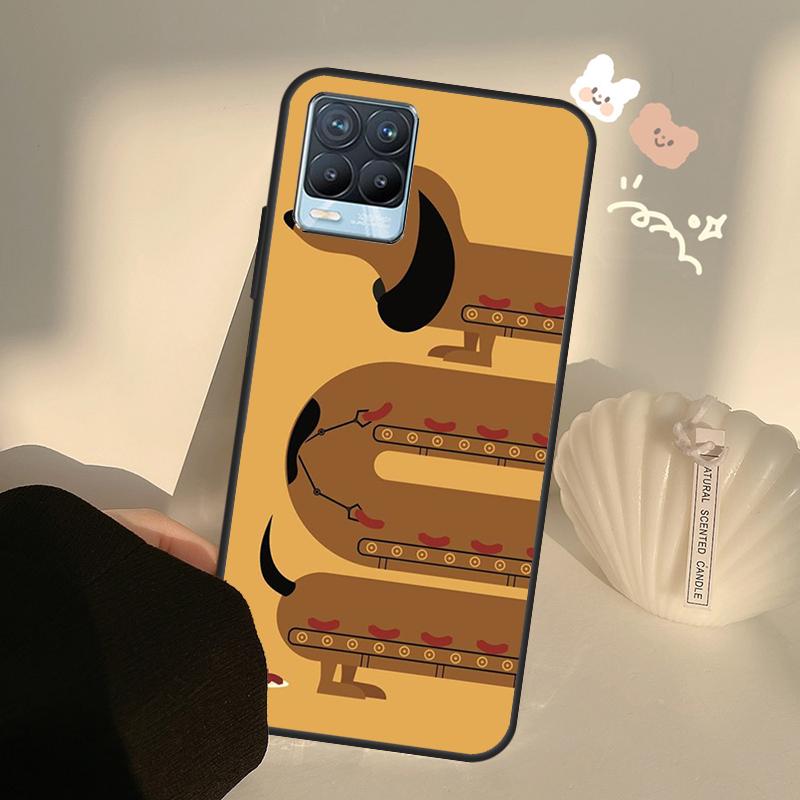 Cartoon Dachshund Sausage Dog Case For OnePlus 10 9 Pro 8T 9R Nord2 Cover For Realme GT Neo 2 3 GT Master 8i 9i 8 Pro