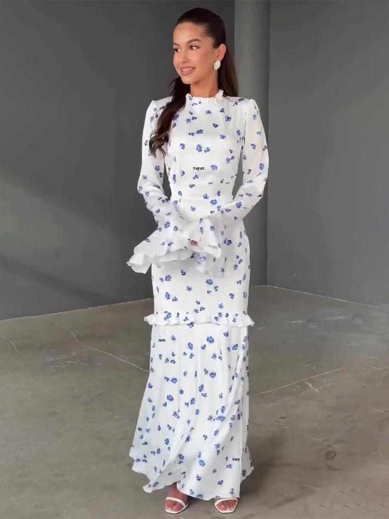 Slim Fit Floral Ruffle Dress - Gentle Spring 2025 Collection