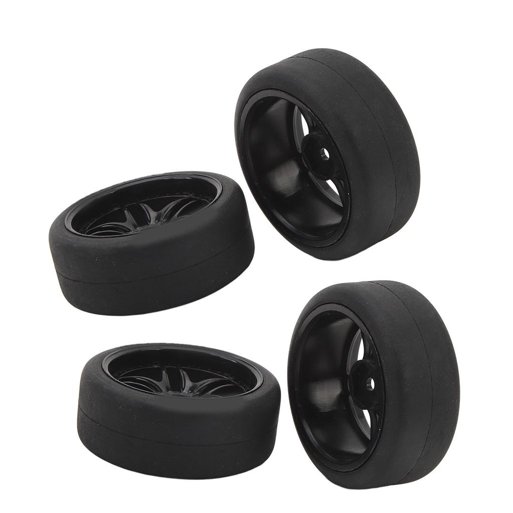 4pcs RC Tires Wheels Rims Sets 12mm Hex Wheels Rims Rubber Tires Width 26mm for 110 RC Racing Car