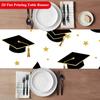 Table Flag Graduation Hat and Golden Star Holiday Party Tablecloth Desktop Decoration TableFlag Dining Room Decor