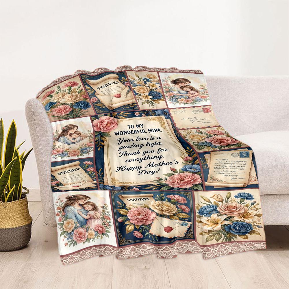 Mother's Day Love Blanket Suitable for Sofas,travel, Living Rooms Also a Good Gift for Friends and Family Suitable for All Seasons.