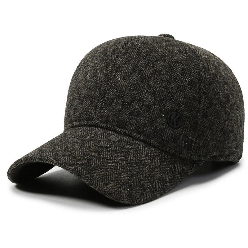 Baseball Lattice Pattern Cap Ear Protecting Peaked Caps Fashion Gift Headwear