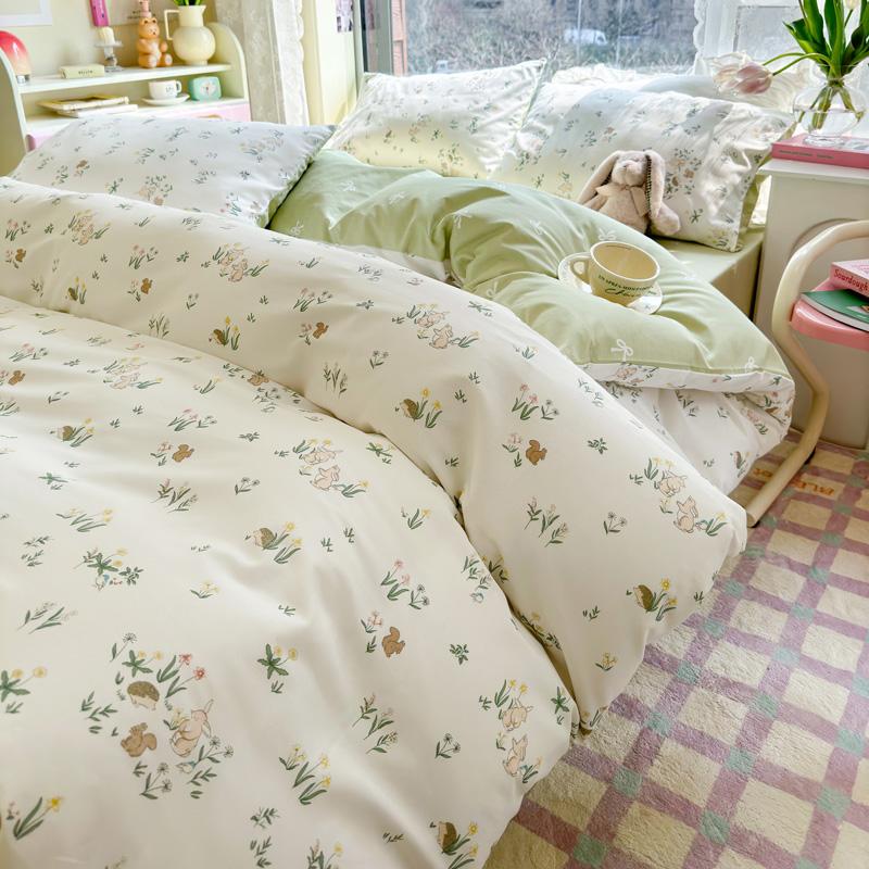 Luxury 100% Cotton Floral Duvet Cover Set 3-Piece (1 Duvet Cover + 2 Pillowcases) - Wrinkle-Free, Hotel Quality Bedding Set