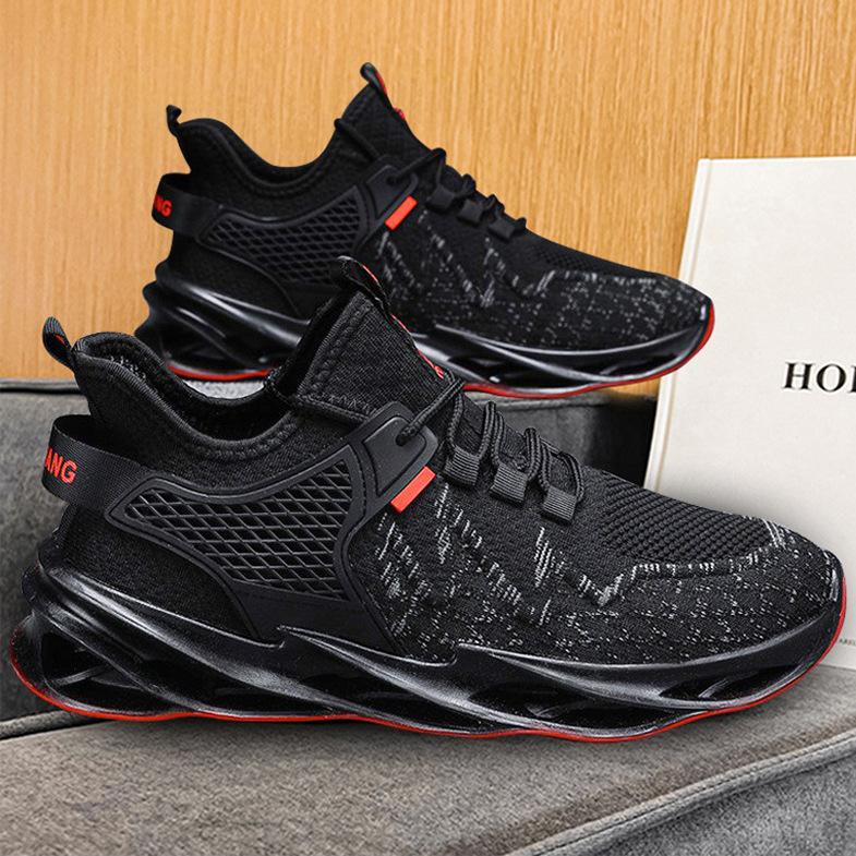 

Men s shoes spring and autumn summer breathable thin 2025 new middle-aged and elderly trend net shoes sports running casual blade shoes 45