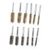 12PCS Bore Brush Copper and Iron 304 Stainless Steel Bristles Wire Brush for Power Drill with Hex