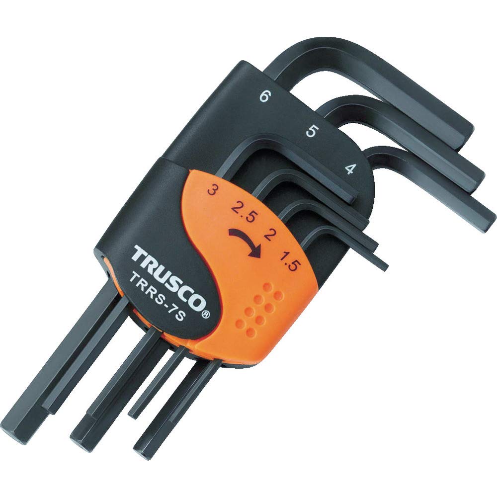 

TRUSCO Hex Wrench Short Set of 7 Set, Type, TRRS-7S чёрный