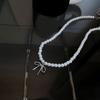 Sophisticated Pearl Necklace Accessory Delightful Necklace with Bowknot Pendant Beaded Chain for Collection Enthusiasts