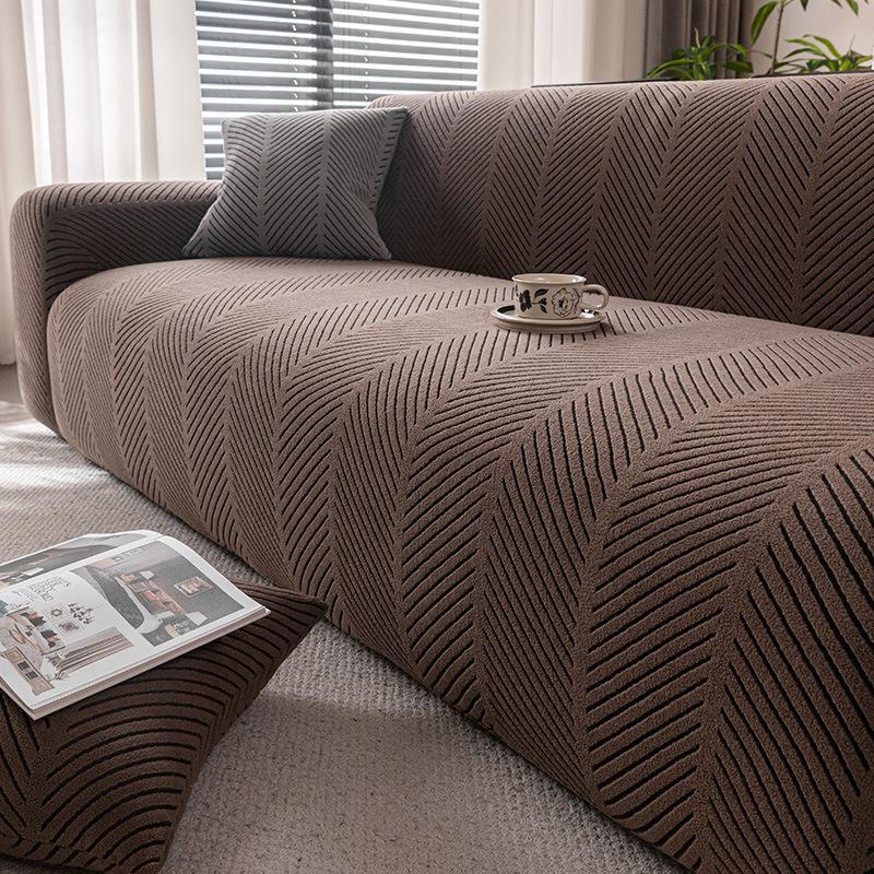 New Style Polar Fleece Retro Style Sofa Cover Elastic Non Slip All Season Fully Wrapped Sofa Cushion Cover