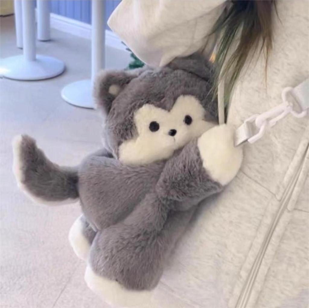 Panda Plüsch Rucksack Niedliche Plüschtier Puppe Damen Umhängetasche Fell Weiche Schultertasche Camping Reise Kawaii Party Weibliche Geburtstagsgeschenke