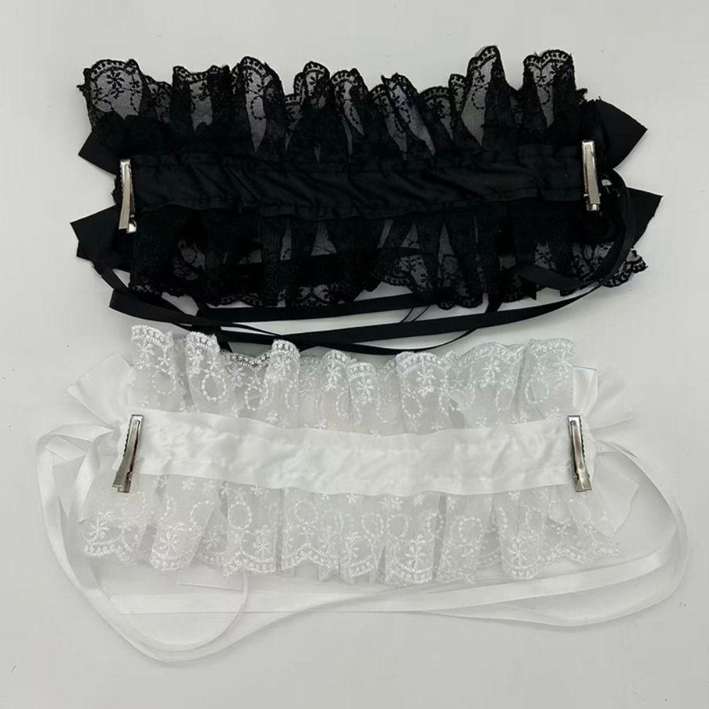 Y2k Cosplay Headdress Rivet Lolita Hair Clip Sweet Lolita Wings Lace Headband Daily