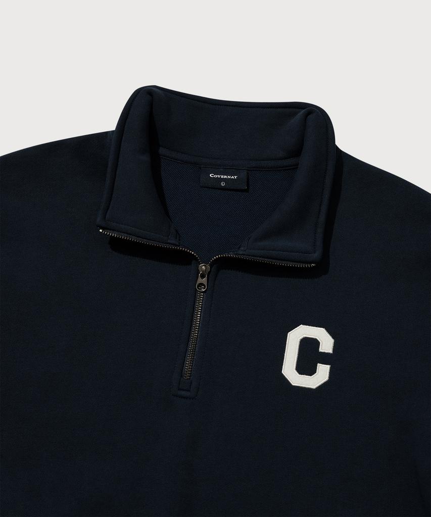 COVERNAT C Logo Half-Zip Sweatshirt Navy