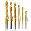 6Pcs HSS Twist Drill Bits Set Titanium Coated Drill Bit 3-8mm Serrated Grooving Spiral Jagged Saw Drill Bit Composite Drill Bits