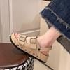 Premium Retro Gürtelschnallen-Sandalen Damen Oberbekleidung 2025 Sommer Neu Modische Dicksohlige Vielseitige Zwei-Wege-Kühle Pantoletten