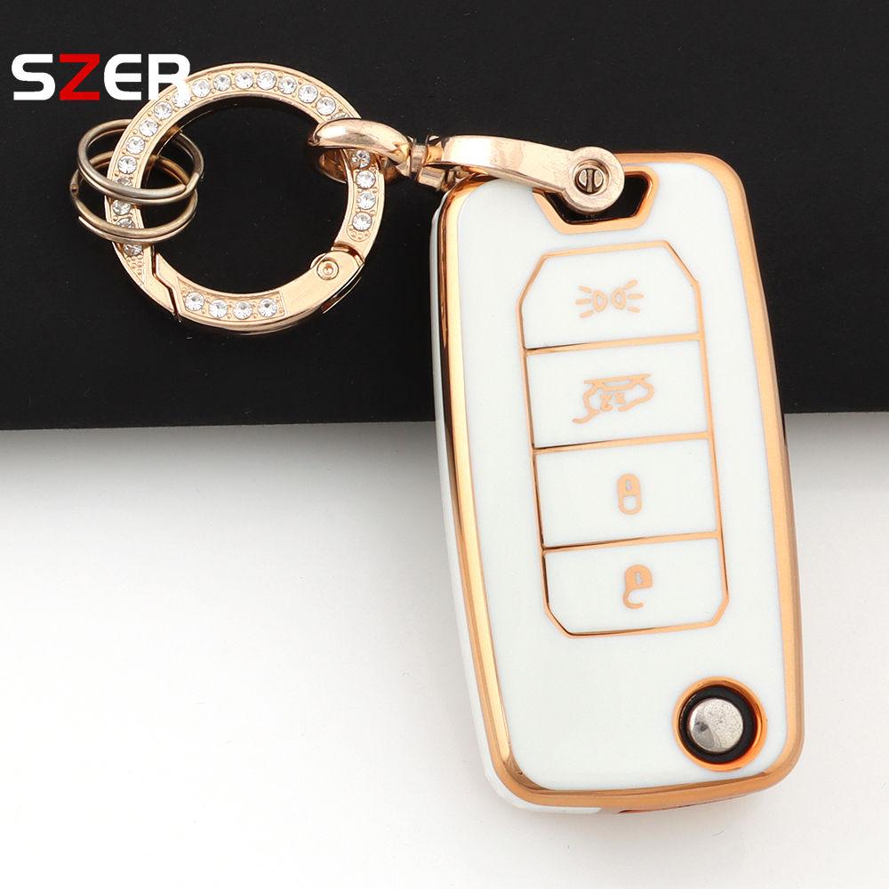 Fashion Tpu Key Case Cover For Jeep Renegade Compass 4 Buttons Remote Fob Protection Folding Keychain Holder