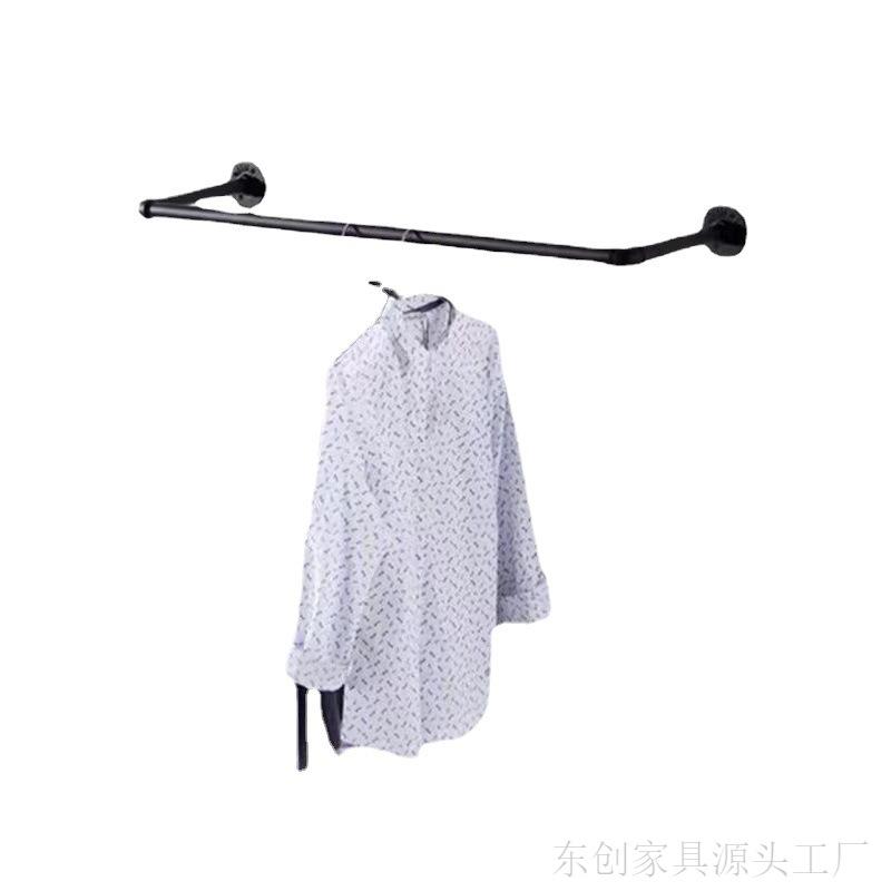 180cm Bedroom Garment Home Rail Multipurpose Wall Mounted Industrial Pipe Clothes Rack Space Saving Hanging Shelf with 3 Hooks