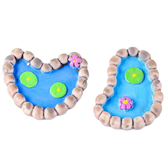 2Pcs/Set Lotus Pond Miniature Landscape Ornaments Garden Bonsai Decorations