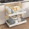 Carbon Steel Pull Out Shelving Kitchen Organizer Expandable Storage Rack for Cabinets Pantry Under Sink