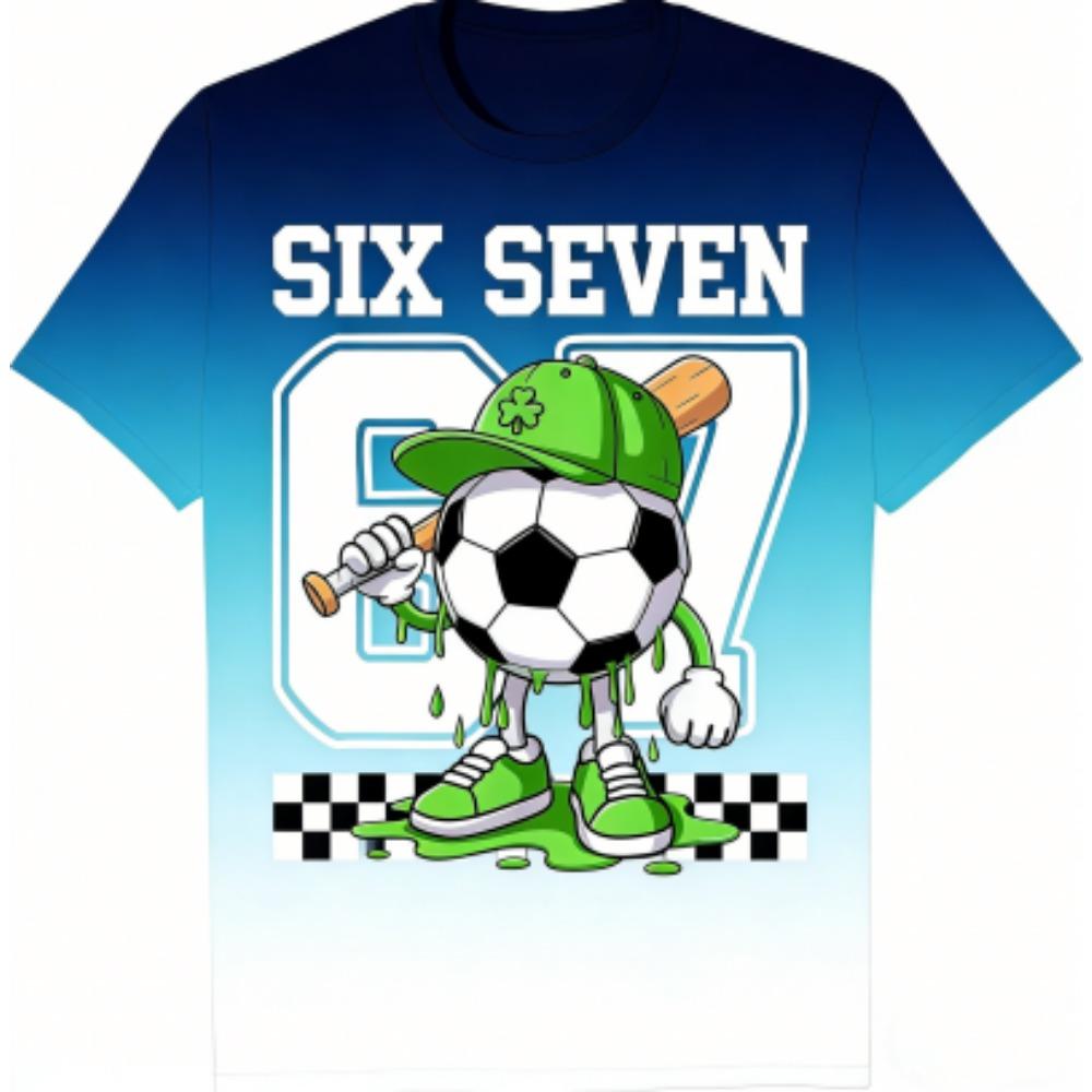 Fashion Kids T-Shirt Fun 67 Six Seven Print Boy and Girl Tees Top Summer Short Sleeve O Neck Casual Outdoor Kids Clothing