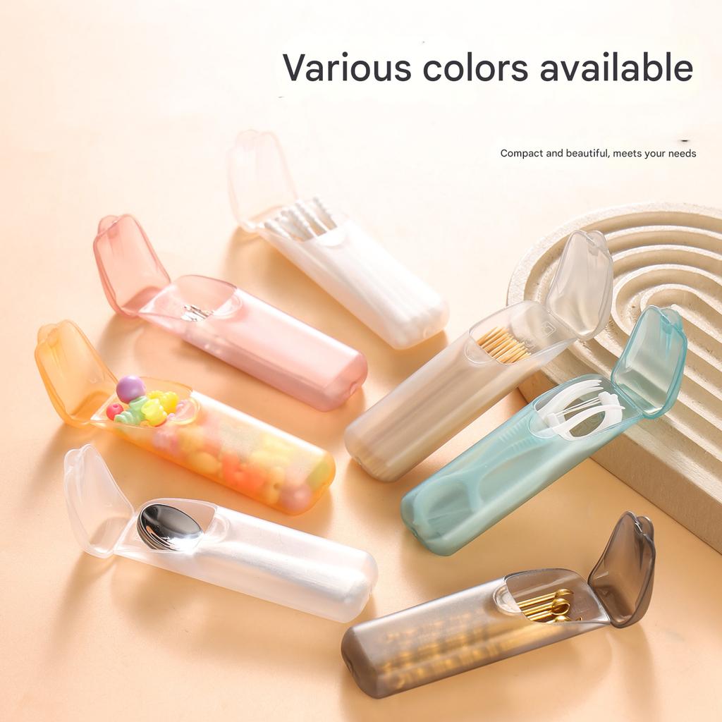 Portable Dental Organizer Transparent Plastic Leak-Proof Case for Toothpick Floss Travel Home Storage