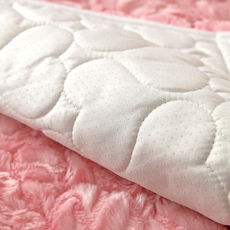 Modern Rose Plush Sofa Cover 5 Seater Solid Thickened Corner L Shape Leather Couch Slipcover Lace Armchair Furniture Protector