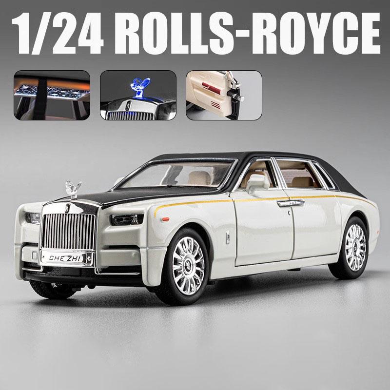 AAYK1 1:24 Scale Rolls Royce Phantom Alloy Model Car Toy Metal Diecast Music Light Pull Back Vehicles Models Ornaments Present for Kid