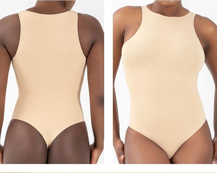 High-Neck Sleeveless Bodysuit - V-Crotch, High-Elastic, Breathable Sportswear for Women