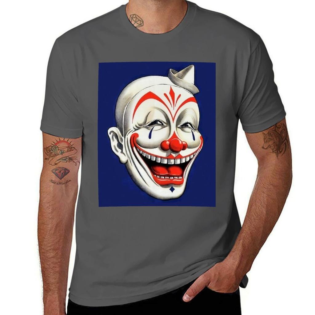 Vintage Creepy Clown Tshirt Plus Size Lightweight Top